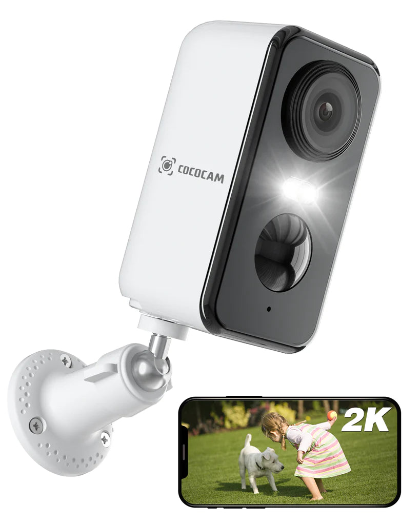 2K Überwachungs Aussen Akku Kabellos WLAN Kamera,mit KI-Erkennung PIR Bewegungserkennung Farbnachtsicht Cloud