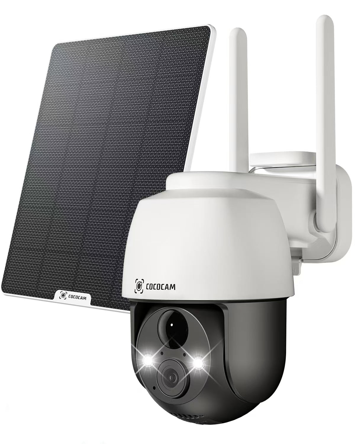 COCOCAM 3G/4G LTE Überwachungskamera, Kabellos Solar PTZ mit KI-Erkennung 10000 mAh Akku Enthalten Funktioniert mit Alexa