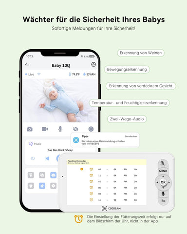COCOCAM 2K 4MP KI Babyphone mit Kamera